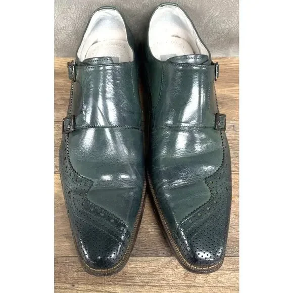 Giovanni Koleman Burnished Leather Double Monk Strap Dress Shoes 12 - Picture 5 of 10